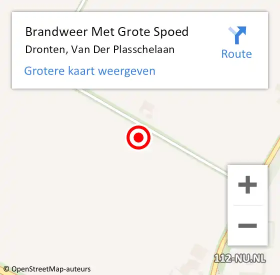 Locatie op kaart van de 112 melding: Brandweer Met Grote Spoed Naar Dronten, Van Der Plasschelaan op 7 april 2018 03:31