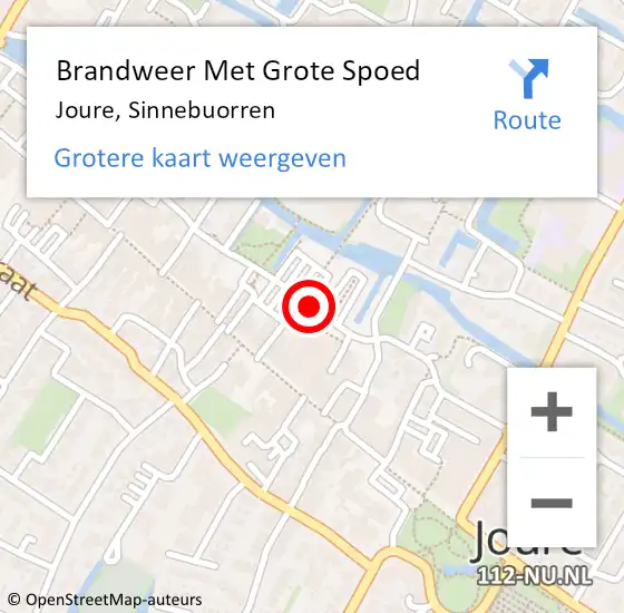 Locatie op kaart van de 112 melding: Brandweer Met Grote Spoed Naar Joure, Sinnebuorren op 7 april 2018 05:28