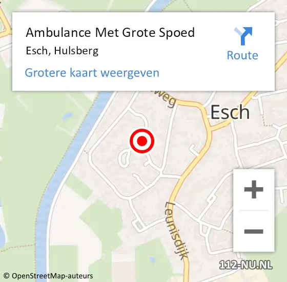 Locatie op kaart van de 112 melding: Ambulance Met Grote Spoed Naar Esch, Hulsberg op 7 april 2018 06:04