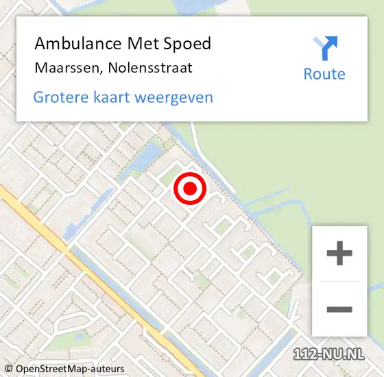 Locatie op kaart van de 112 melding: Ambulance Met Spoed Naar Maarssen, Nolensstraat op 7 april 2018 06:05