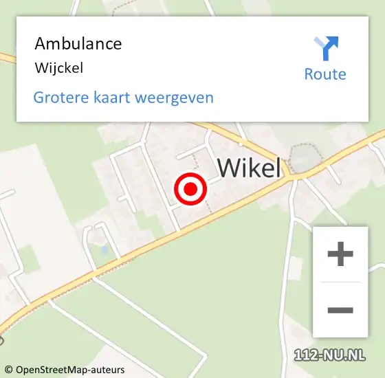 Locatie op kaart van de 112 melding: Ambulance Wijckel op 7 april 2018 08:16