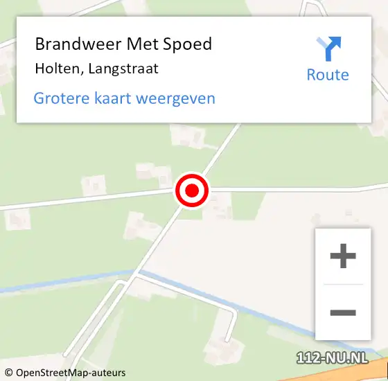 Locatie op kaart van de 112 melding: Brandweer Met Spoed Naar Holten, Langstraat op 7 april 2018 08:37