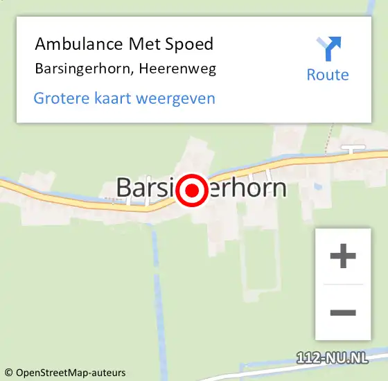 Locatie op kaart van de 112 melding: Ambulance Met Spoed Naar Barsingerhorn, Heerenweg op 7 april 2018 09:40