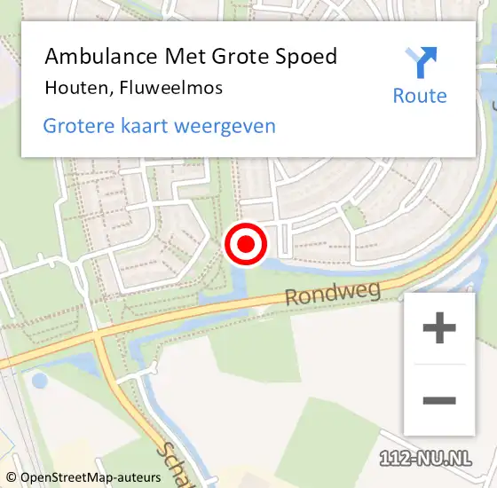 Locatie op kaart van de 112 melding: Ambulance Met Grote Spoed Naar Houten, Fluweelmos op 7 april 2018 09:49