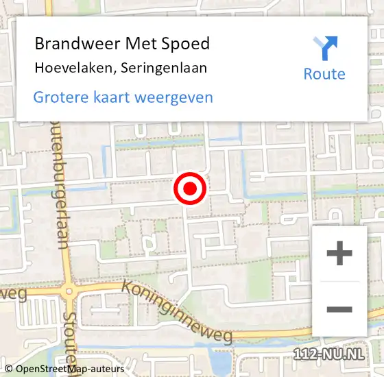 Locatie op kaart van de 112 melding: Brandweer Met Spoed Naar Hoevelaken, Seringenlaan op 7 april 2018 10:16