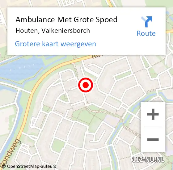 Locatie op kaart van de 112 melding: Ambulance Met Grote Spoed Naar Houten, Valkeniersborch op 7 april 2018 10:30