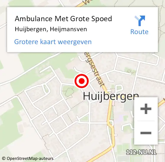 Locatie op kaart van de 112 melding: Ambulance Met Grote Spoed Naar Huijbergen, Heijmansven op 7 april 2018 12:18