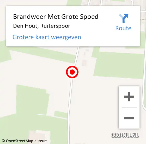 Locatie op kaart van de 112 melding: Brandweer Met Grote Spoed Naar Den Hout, Ruiterspoor op 7 april 2018 12:30