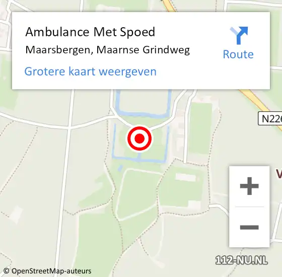 Locatie op kaart van de 112 melding: Ambulance Met Spoed Naar Maarsbergen, Maarnse Grindweg op 7 april 2018 12:38