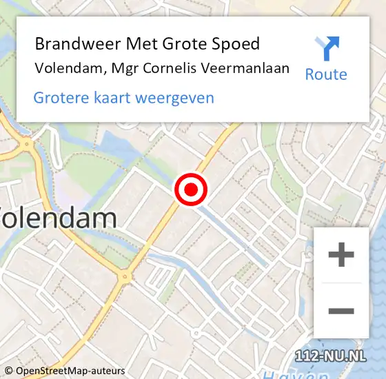 Locatie op kaart van de 112 melding: Brandweer Met Grote Spoed Naar Volendam, Mgr Cornelis Veermanlaan op 7 april 2018 12:56