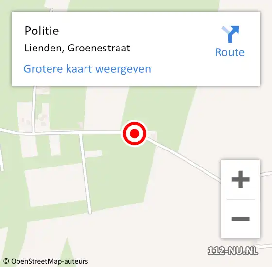 Locatie op kaart van de 112 melding: Politie Lienden, Groenestraat op 7 april 2018 16:12