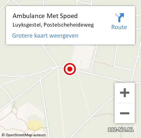 Locatie op kaart van de 112 melding: Ambulance Met Spoed Naar Luyksgestel, Postelscheheideweg op 7 april 2018 16:32