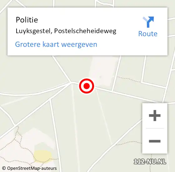 Locatie op kaart van de 112 melding: Politie Luyksgestel, Postelscheheideweg op 7 april 2018 16:33