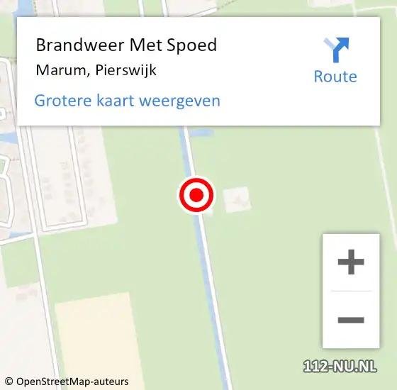 Locatie op kaart van de 112 melding: Brandweer Met Spoed Naar Marum, Pierswijk op 7 april 2018 16:37