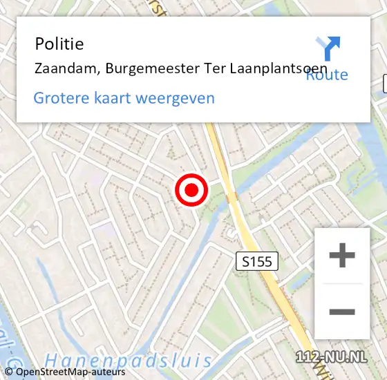 Locatie op kaart van de 112 melding: Politie Zaandam, Burgemeester Ter Laanplantsoen op 7 april 2018 16:51