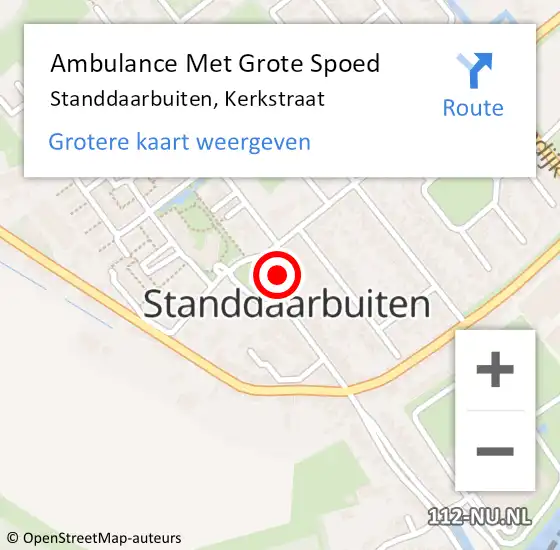 Locatie op kaart van de 112 melding: Ambulance Met Grote Spoed Naar Standdaarbuiten, Kerkstraat op 7 april 2018 17:09