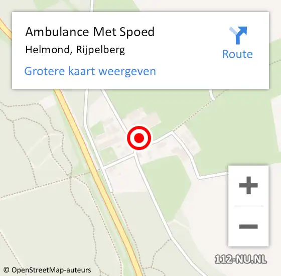 Locatie op kaart van de 112 melding: Ambulance Met Spoed Naar Helmond, Rijpelberg op 7 april 2018 17:09