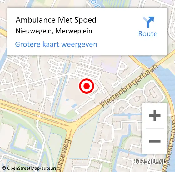 Locatie op kaart van de 112 melding: Ambulance Met Spoed Naar Nieuwegein, Merweplein op 7 april 2018 18:00