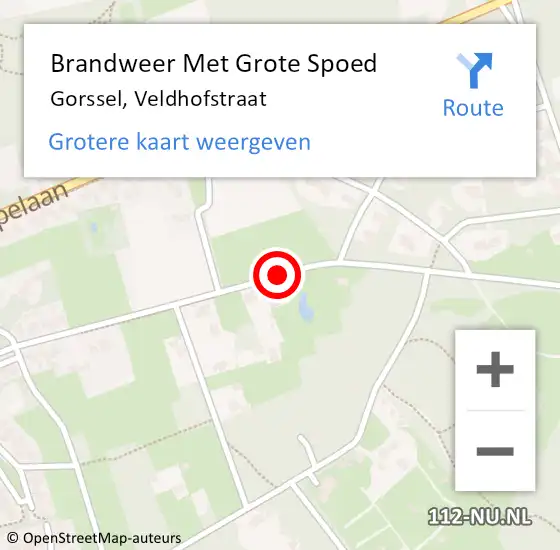 Locatie op kaart van de 112 melding: Brandweer Met Grote Spoed Naar Gorssel, Veldhofstraat op 7 april 2018 18:02