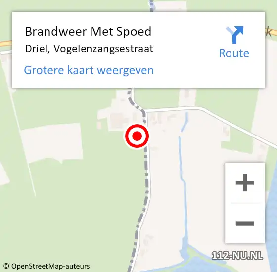 Locatie op kaart van de 112 melding: Brandweer Met Spoed Naar Driel, Vogelenzangsestraat op 7 april 2018 18:13