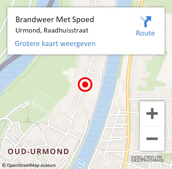 Locatie op kaart van de 112 melding: Brandweer Met Spoed Naar Urmond, Raadhuisstraat op 7 april 2018 18:13