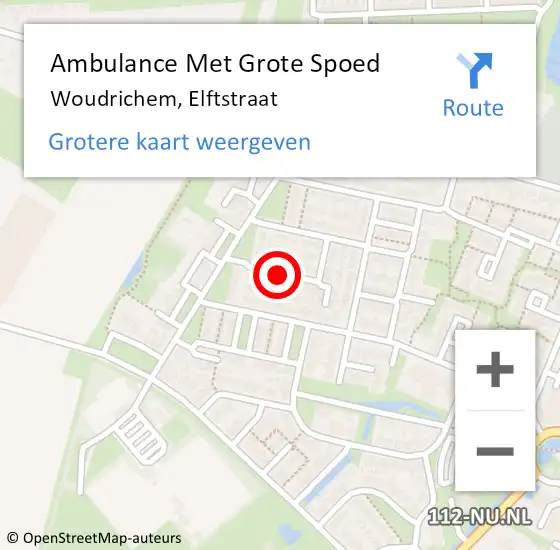 Locatie op kaart van de 112 melding: Ambulance Met Grote Spoed Naar Woudrichem, Elftstraat op 7 april 2018 19:22