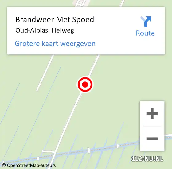 Locatie op kaart van de 112 melding: Brandweer Met Spoed Naar Oud-Alblas, Heiweg op 7 april 2018 20:43