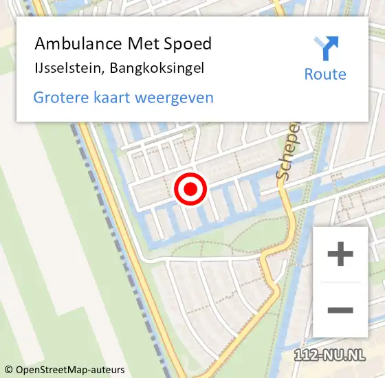 Locatie op kaart van de 112 melding: Ambulance Met Spoed Naar IJsselstein, Bangkoksingel op 7 april 2018 21:24