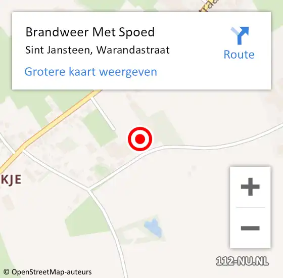 Locatie op kaart van de 112 melding: Brandweer Met Spoed Naar Sint Jansteen, Warandastraat op 7 april 2018 22:29