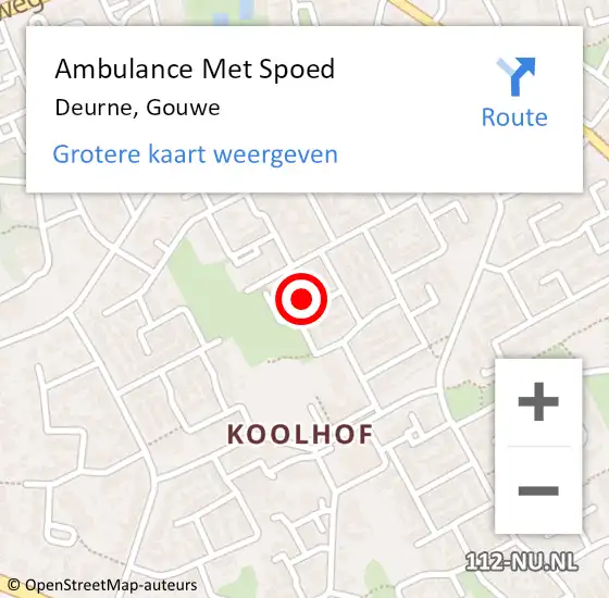 Locatie op kaart van de 112 melding: Ambulance Met Spoed Naar Deurne, Gouwe op 7 april 2018 23:09