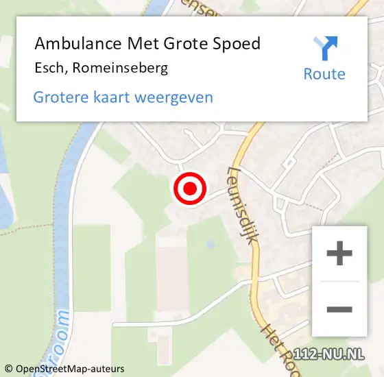 Locatie op kaart van de 112 melding: Ambulance Met Grote Spoed Naar Esch, Romeinseberg op 8 april 2018 01:57