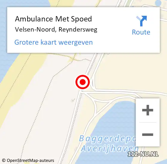 Locatie op kaart van de 112 melding: Ambulance Met Spoed Naar Velsen-Noord, Reyndersweg op 8 april 2018 02:05
