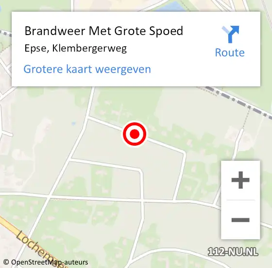 Locatie op kaart van de 112 melding: Brandweer Met Grote Spoed Naar Epse, Klembergerweg op 8 april 2018 02:53