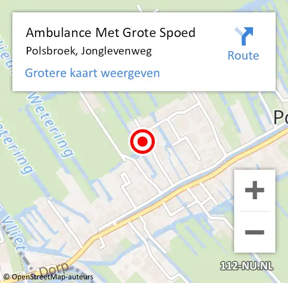 Locatie op kaart van de 112 melding: Ambulance Met Grote Spoed Naar Polsbroek, Jonglevenweg op 8 april 2018 02:59