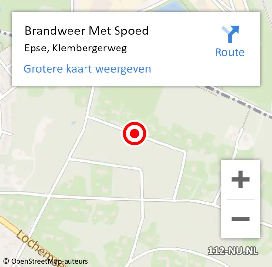 Locatie op kaart van de 112 melding: Brandweer Met Spoed Naar Epse, Klembergerweg op 8 april 2018 04:14