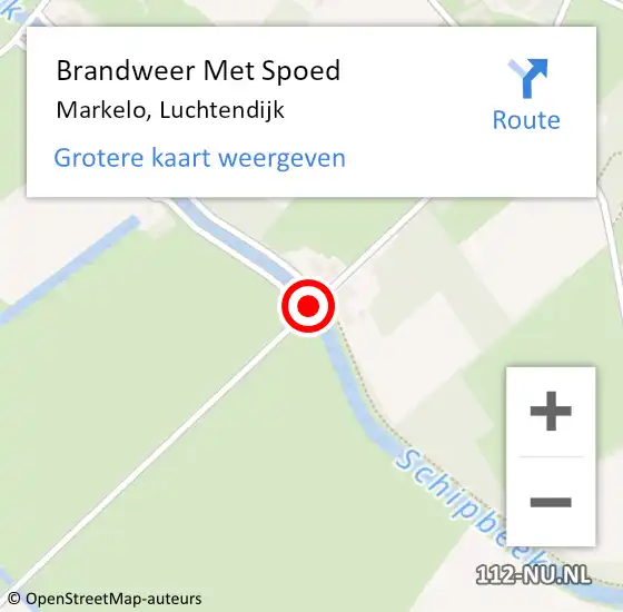 Locatie op kaart van de 112 melding: Brandweer Met Spoed Naar Markelo, Luchtendijk op 8 april 2018 05:35