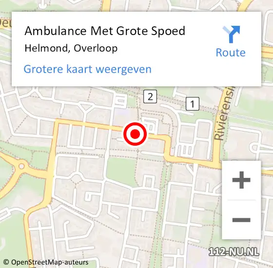 Locatie op kaart van de 112 melding: Ambulance Met Grote Spoed Naar Helmond, Overloop op 8 april 2018 07:06