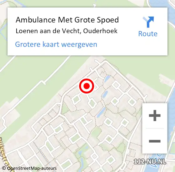 Locatie op kaart van de 112 melding: Ambulance Met Grote Spoed Naar Loenen aan de Vecht, Ouderhoek op 8 april 2018 07:49