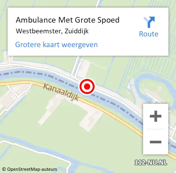 Locatie op kaart van de 112 melding: Ambulance Met Grote Spoed Naar Westbeemster, Zuiddijk op 8 april 2018 10:09