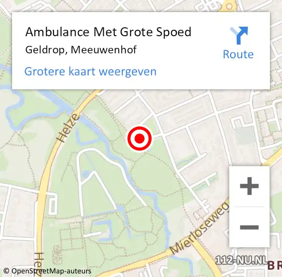 Locatie op kaart van de 112 melding: Ambulance Met Grote Spoed Naar Geldrop, Meeuwenhof op 8 april 2018 10:37