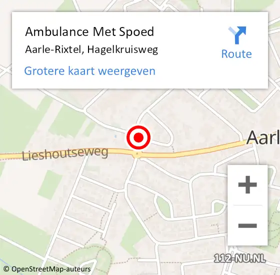 Locatie op kaart van de 112 melding: Ambulance Met Spoed Naar Aarle-Rixtel, Hagelkruisweg op 8 april 2018 11:04