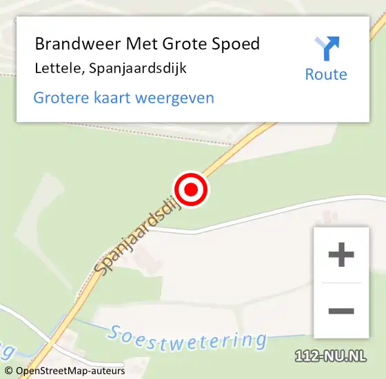 Locatie op kaart van de 112 melding: Brandweer Met Grote Spoed Naar Lettele, Spanjaardsdijk op 8 april 2018 11:05