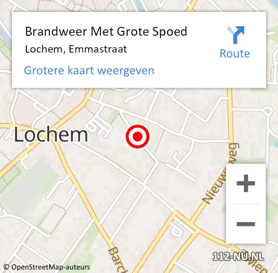 Locatie op kaart van de 112 melding: Brandweer Met Grote Spoed Naar Lochem, Emmastraat op 8 april 2018 11:16