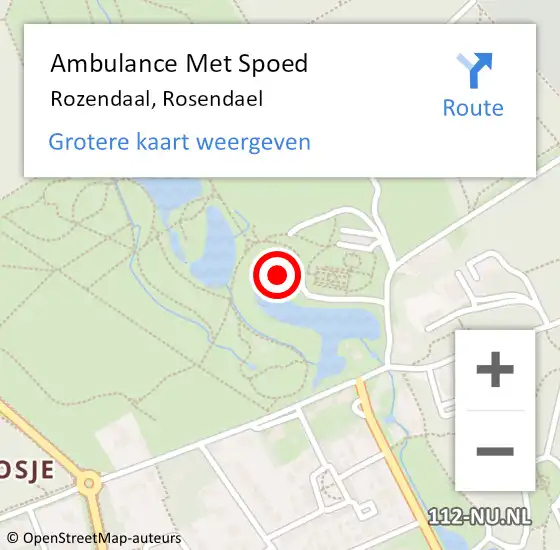 Locatie op kaart van de 112 melding: Ambulance Met Spoed Naar Rozendaal, Rosendael op 8 april 2018 11:30