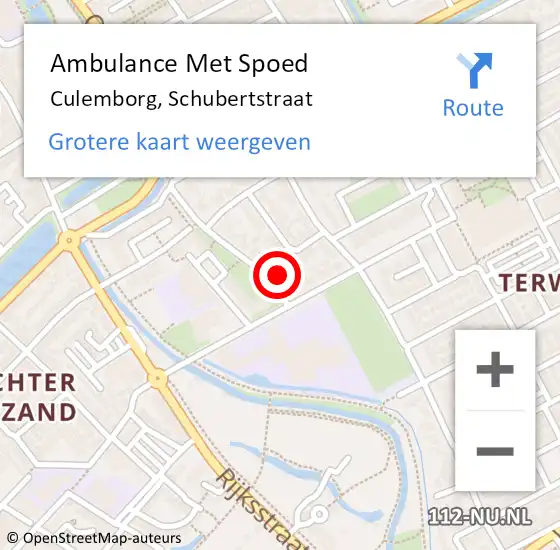 Locatie op kaart van de 112 melding: Ambulance Met Spoed Naar Culemborg, Schubertstraat op 8 april 2018 12:27