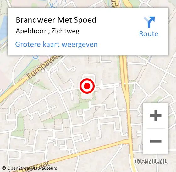 Locatie op kaart van de 112 melding: Brandweer Met Spoed Naar Apeldoorn, Zichtweg op 8 april 2018 12:27