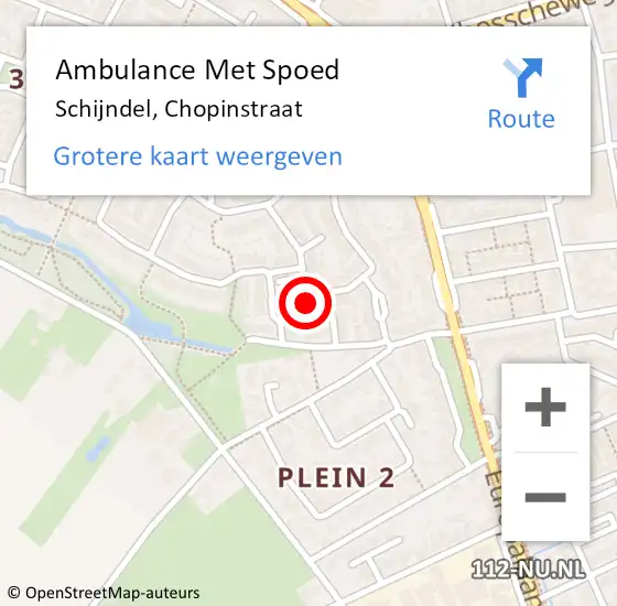 Locatie op kaart van de 112 melding: Ambulance Met Spoed Naar Schijndel, Chopinstraat op 8 april 2018 12:40