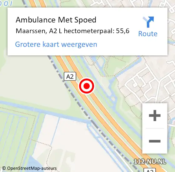 Locatie op kaart van de 112 melding: Ambulance Met Spoed Naar Maarssen, A2 L hectometerpaal: 53,4 op 8 april 2018 12:41