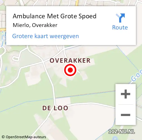Locatie op kaart van de 112 melding: Ambulance Met Grote Spoed Naar Mierlo, Overakker op 8 april 2018 13:24