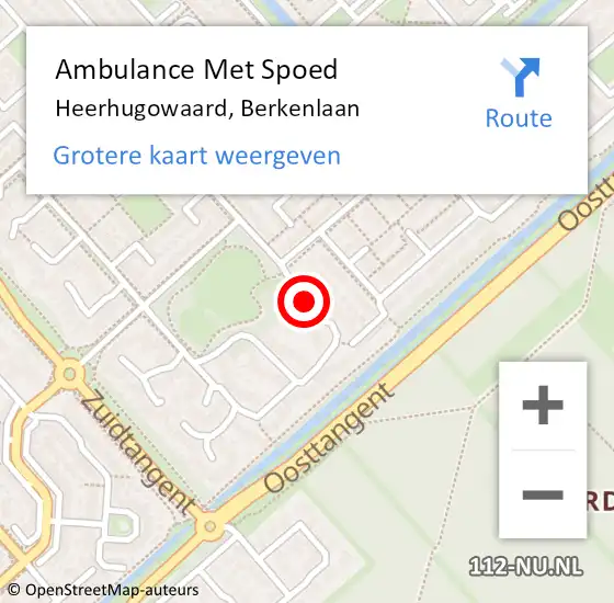 Locatie op kaart van de 112 melding: Ambulance Met Spoed Naar Heerhugowaard, Berkenlaan op 8 april 2018 13:25